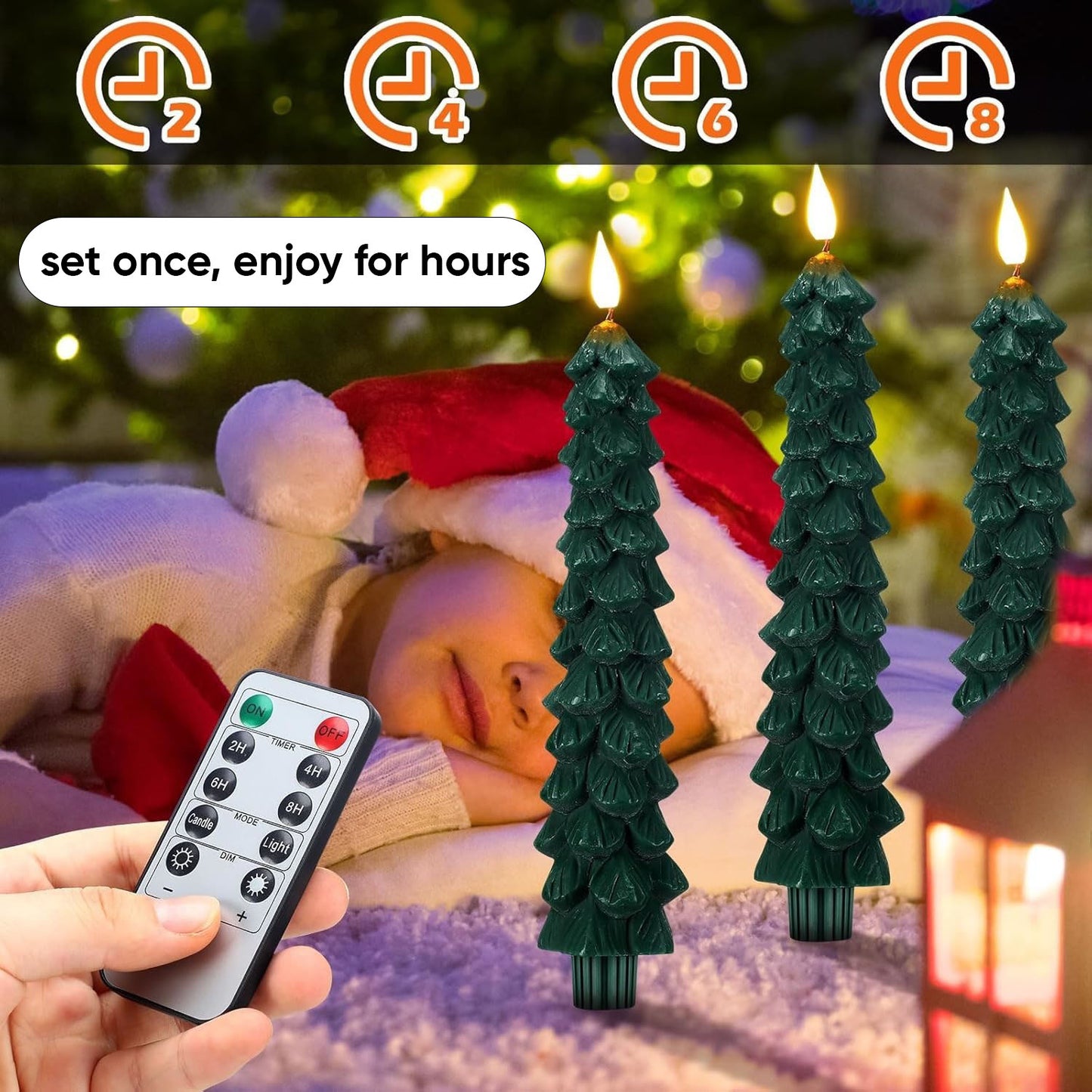 merry - flameless christmas tree candle