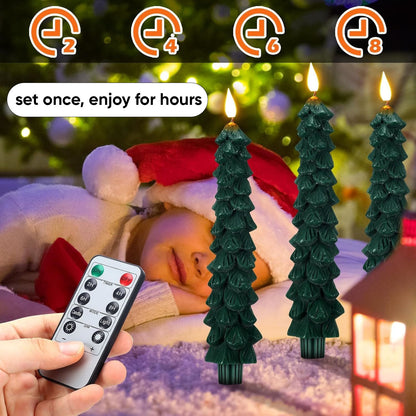 merry - flameless christmas tree candle