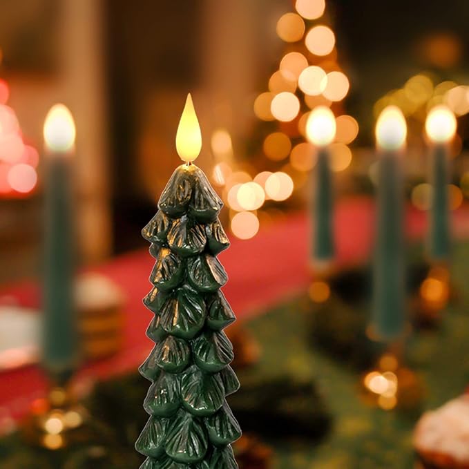 merry - flameless christmas tree candle
