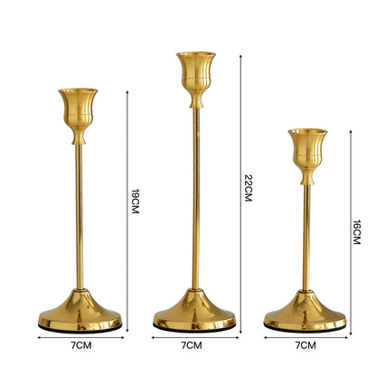 gold taper candle holder (set of 3)