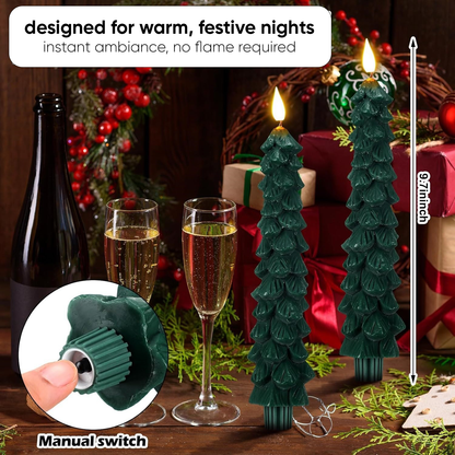 merry - flameless christmas tree candle