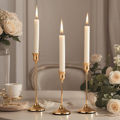 gold taper candle holder (set of 3)